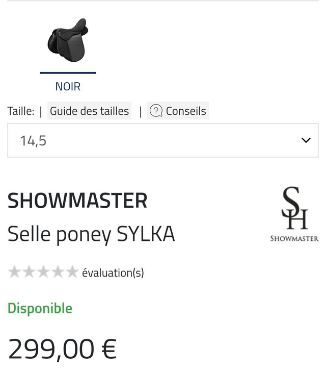 Selle mixte 14.5 noir